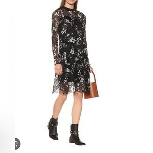 SeeByCholé S Black Floral Lace Dress Long Sleeve.